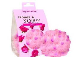 Shower sponges with soap inside