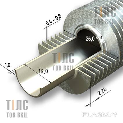 Steel Ribbed Tube (finned pipe) 16x2x26